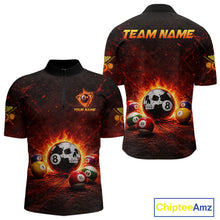 Load image into Gallery viewer, Fire Flame Grunge Pool Ball 3D Billiard Shirt For Men Personalized Skull 8 Ball Billiard Gifts NYN2568