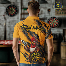 Load image into Gallery viewer, Black And Yellow Grunge Funny Men Dart Shirt Custom Rooster Gun Polo &amp; 1/4-Zip Dart Clothing NYN3344