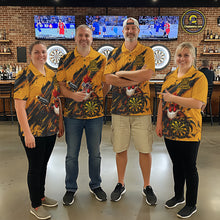 Load image into Gallery viewer, Black And Yellow Grunge Funny Women Dart Shirt Custom Rooster Gun Polo &amp; 1/4-Zip Dart Clothing NYN3344