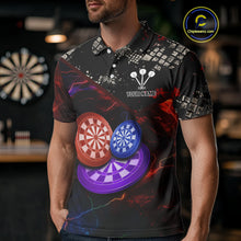 Load image into Gallery viewer, Colorful Thunder Dartboards Grunge Men's Darts Shirt - Custom Name &amp; Team Jersey | Opt1 NYN0634