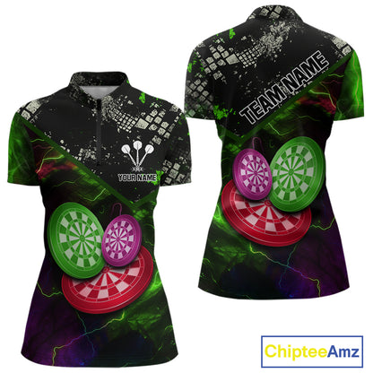 Colorful Thunder Dartboards Grunge Men's Darts Shirt - Custom Name & Team Jersey | Opt2 NYN0635