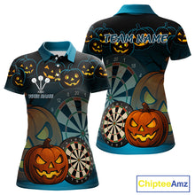 Load image into Gallery viewer, Custom Halloween Funny Darts Polo Jerseys For Women, Darts Team Shirt NYN0832