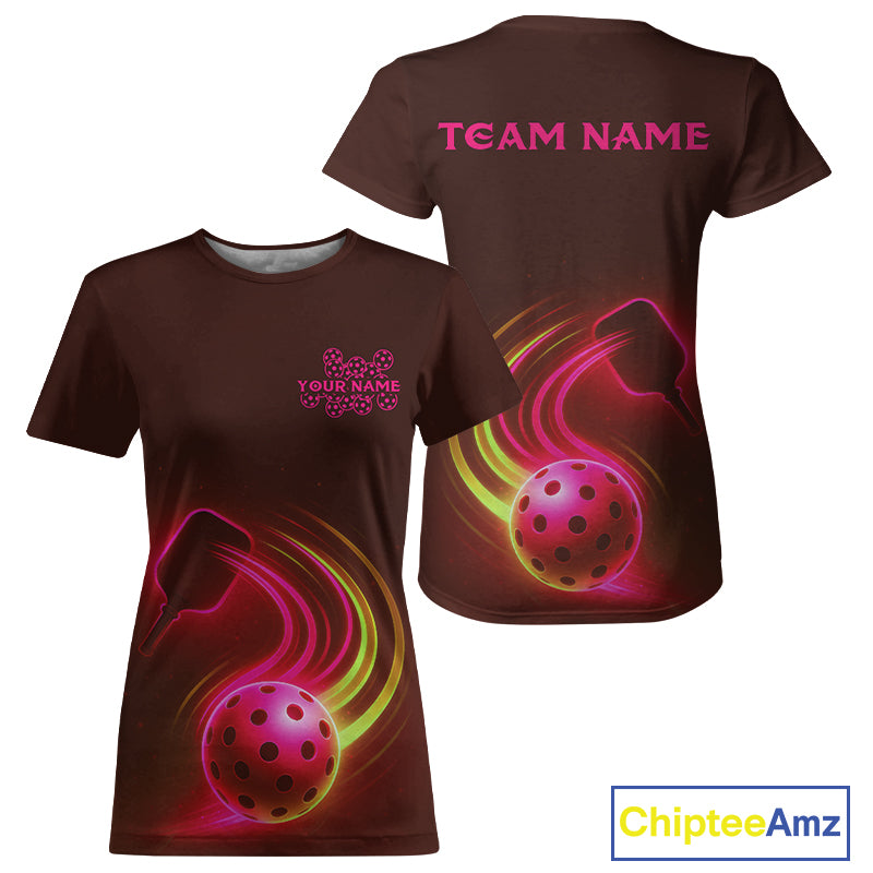 Custom Red Galaxy Pickleball T-Shirt For Women Pickleball Team Jerseys Personalized NYN1239