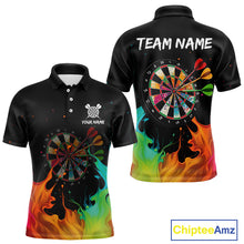 Load image into Gallery viewer, Custom Splatter Dartboard 3D Funny Dart Polo Shirt For Men Colorful Dart Team Jerseys NYN1526