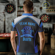 Load image into Gallery viewer, Custom Black Blue Bass Funny Dart Polo Shirt For Men Dart Team Sport Jerseys NYN1528