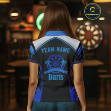 Load image into Gallery viewer, Custom Black Blue Bass Funny Dart Polo Shirt For Women Dart Team Sport Jerseys NYN1528