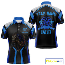 Load image into Gallery viewer, Custom Black Blue Bass Funny Dart Polo Shirt For Men Dart Team Sport Jerseys NYN1528