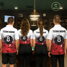Load image into Gallery viewer, Red Splatter Paint 8 Ball Billiard League Shirts For Women Custom Name Billiard Team Jerseys NYN2287