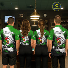 Load image into Gallery viewer, Personalized Funny Rooster 8 Ball Billiard Pool Shirt Custom Green Grunge Billiard Attire For Women NYN2952