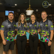 Load image into Gallery viewer, Personalized Funny Crocodile Plays Billiard Pool Shirt Custom 8 Ball Billiard Team Attire For Women NYN2953