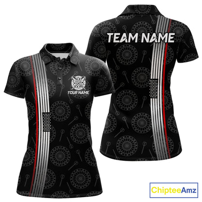 American flag thin red line dart polo shirt for women patriotic jersey