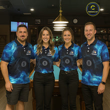Load image into Gallery viewer, Personalized Ball 8 Billiard Polo &amp; Quarter-Zip Shirt For Women 8 Ball Billiard Team Jersey NYN2310