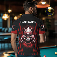 Load image into Gallery viewer, Black And Red Grunge Claws Wolf 8 Ball Pool Men Billiard Shirt Personalized Pool Balls Billiard Attire NYN2738