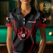 Load image into Gallery viewer, Black And Red Grunge Claws Wolf 8 Ball Pool Women Billiard Shirt Personalized Pool Balls Billiard Attire NYN2738