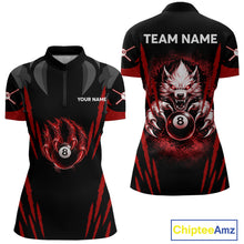 Load image into Gallery viewer, Black And Red Grunge Claws Wolf 8 Ball Pool Women Billiard Shirt Personalized Pool Balls Billiard Attire NYN2738