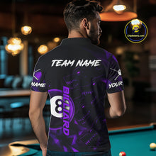 Load image into Gallery viewer, Purple Geometric Wolf 8 Ball Pool Claws Men Billiard Shirt Personalized Pool Balls Billiard Attire NYN2739