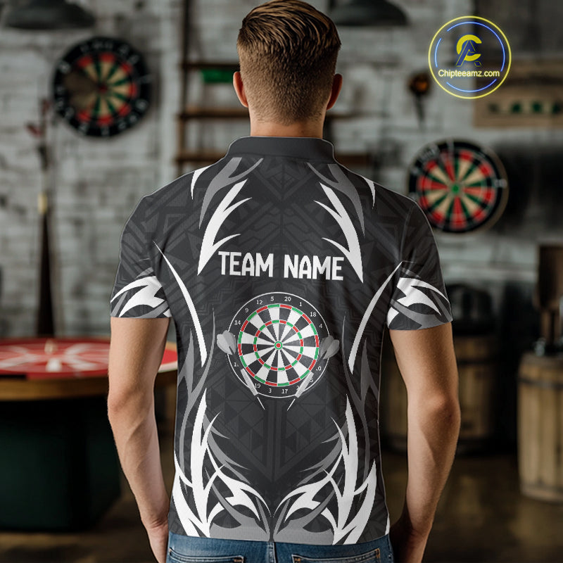 Personalized White And Black Dartboard Dart Shirts For Men Outfits Dart Team Jerseys NYN0041