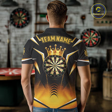 Load image into Gallery viewer, Personalized Yellow Dartboard Crown Darts Polo &amp; 1/4-Zip Shirt For Men Dart Team Dart Jerseys NYN2956