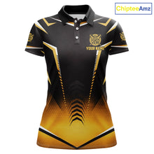 Load image into Gallery viewer, Personalized Yellow Dartboard Crown Darts Polo &amp; 1/4-Zip Shirt For Women Dart Team Dart Jerseys NYN2956