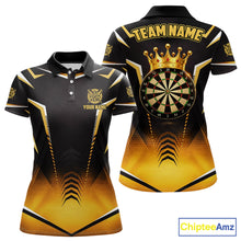 Load image into Gallery viewer, Personalized Yellow Dartboard Crown Darts Polo &amp; 1/4-Zip Shirt For Women Dart Team Dart Jerseys NYN2956