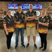 Load image into Gallery viewer, Personalized Yellow Dartboard Crown Darts Polo &amp; 1/4-Zip Shirt For Women Dart Team Dart Jerseys NYN2956