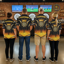 Load image into Gallery viewer, Personalized Yellow Dartboard Crown Darts Polo &amp; 1/4-Zip Shirt For Women Dart Team Dart Jerseys NYN2956