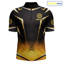 Load image into Gallery viewer, Personalized Yellow Dartboard Crown Darts Polo &amp; 1/4-Zip Shirt For Men Dart Team Dart Jerseys NYN2956