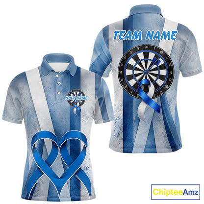 White and blue grunge ribbon dartboard shirt for men prostate cancer jersey