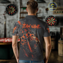 Load image into Gallery viewer, Custom Orange Grunge Tiger Dartboard Horror Dart Men Polo Shirt Outfits Dart Jerseys NYN1542