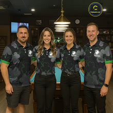 Load image into Gallery viewer, Green Grey Shamrock Funny 8 Ball Pool Women Billiard Shirt Custom St Patrick's Day Billiard Team Jerseys NYN2749