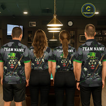 Load image into Gallery viewer, Green Grey Shamrock Funny 8 Ball Pool Women Billiard Shirt Custom St Patrick's Day Billiard Team Jerseys NYN2749