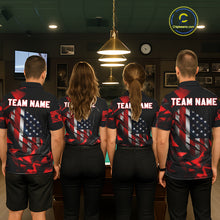 Load image into Gallery viewer, Red Geometric Torn American Flag 8 Ball Pool Billiard Team Shirt Custom Billiard Jerseys For Men NYN2750