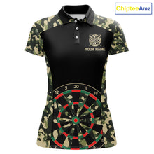 Load image into Gallery viewer, Custom Camouflage Pattern Dartboard Darts Polo Shirts For Women Outfits Darts Jerseys NYN2754