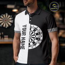 Load image into Gallery viewer, White And Black Dartboards Polynesian Tribals Dart Shirts For Men, Dart Jerseys NYN0048