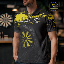 Load image into Gallery viewer, Custom Black And Yellow Dartboards Hexagon Dart Shirts For Men Outfits Grunge Dart Jerseys NYN0049