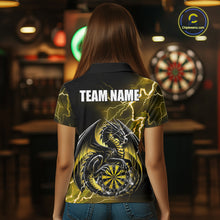 Load image into Gallery viewer, Personalized Women Dragon Dart Polo 1/4-Zip Shirt Custom Name Team Thunder Dragon Dart Jersey | Yellow NYN3369