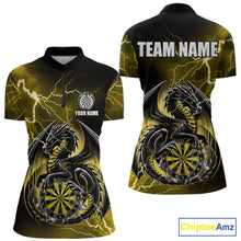 Load image into Gallery viewer, Personalized yellow thunder dragon dart 1/4-zip shirt for women custom team jersey