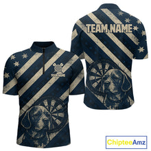 Load image into Gallery viewer, Custom Blue Grunge Dog Dartboard Darts Jersey For Men Outfit Patriotic Dart Team Jersey  NYN1276