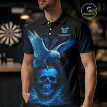 Load image into Gallery viewer, Custom Blue Skull Eagle Dartboard Darts Shirt For Men Personalized Dart Team Jersey  NYN1277