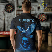 Load image into Gallery viewer, Custom Blue Skull Eagle Dartboard Darts Shirt For Men Personalized Dart Team Jersey  NYN1277