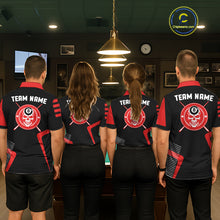 Load image into Gallery viewer, Black &amp; Red Skull Pool 8 Ball Men Billiard Polo &amp; 1/4-Zip Shirt Personalized Ball Billiard Attire NYN2593