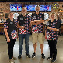 Load image into Gallery viewer, Custom American Flag Pattern Dartboard Darts Quarter-Zip Shirts For Men Patriotic Darts Team Jerseys NYN2756