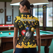 Load image into Gallery viewer, Hexagon Bee 8 Ball Pool Billiard Polo &amp; Quarter-Zip Jerseys For Women Custom Billiard Team Appeal NYN2759