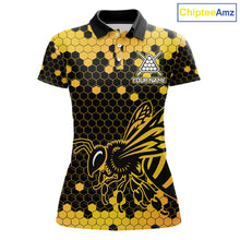 Load image into Gallery viewer, Hexagon Bee 8 Ball Pool Billiard Polo &amp; Quarter-Zip Jerseys For Women Custom Billiard Team Appeal NYN2759
