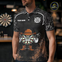 Load image into Gallery viewer, Grunge Brown Funny Dartboard Cowboy Gun Darts Shirt For Men Custom Camouflage Dart Team Jerseys NYN3163