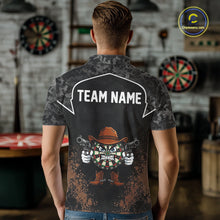 Load image into Gallery viewer, Grunge Brown Funny Dartboard Cowboy Gun Darts Shirt For Men Custom Camouflage Dart Team Jerseys NYN3163