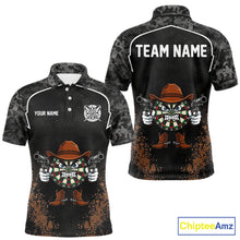 Load image into Gallery viewer, Grunge Brown Funny Dartboard Cowboy Gun Darts Shirt For Men Custom Camouflage Dart Team Jerseys NYN3163