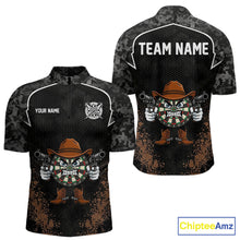Load image into Gallery viewer, Grunge Brown Funny Dartboard Cowboy Gun Darts Shirt For Men Custom Camouflage Dart Team Jerseys NYN3163