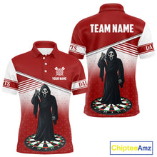 Load image into Gallery viewer, Grim Reaper Dartboard Custom Red Darts Shirt For Men - Personalized Name For Players NYN0674