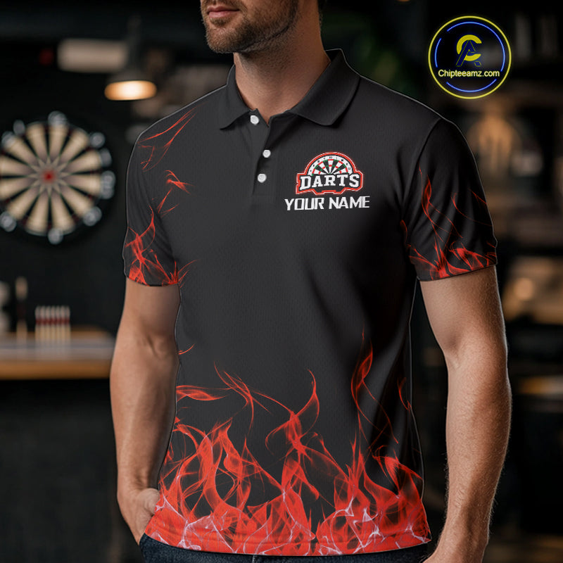 Red Fire Flame Dartboard Custom Dart Shirt For Men, Dart Team Jerseys NYN0216
